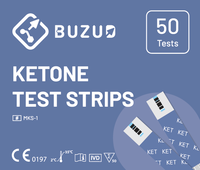 BUZUD Ketone test strips (for Glucose, Ketone and Uric Acid meter)
