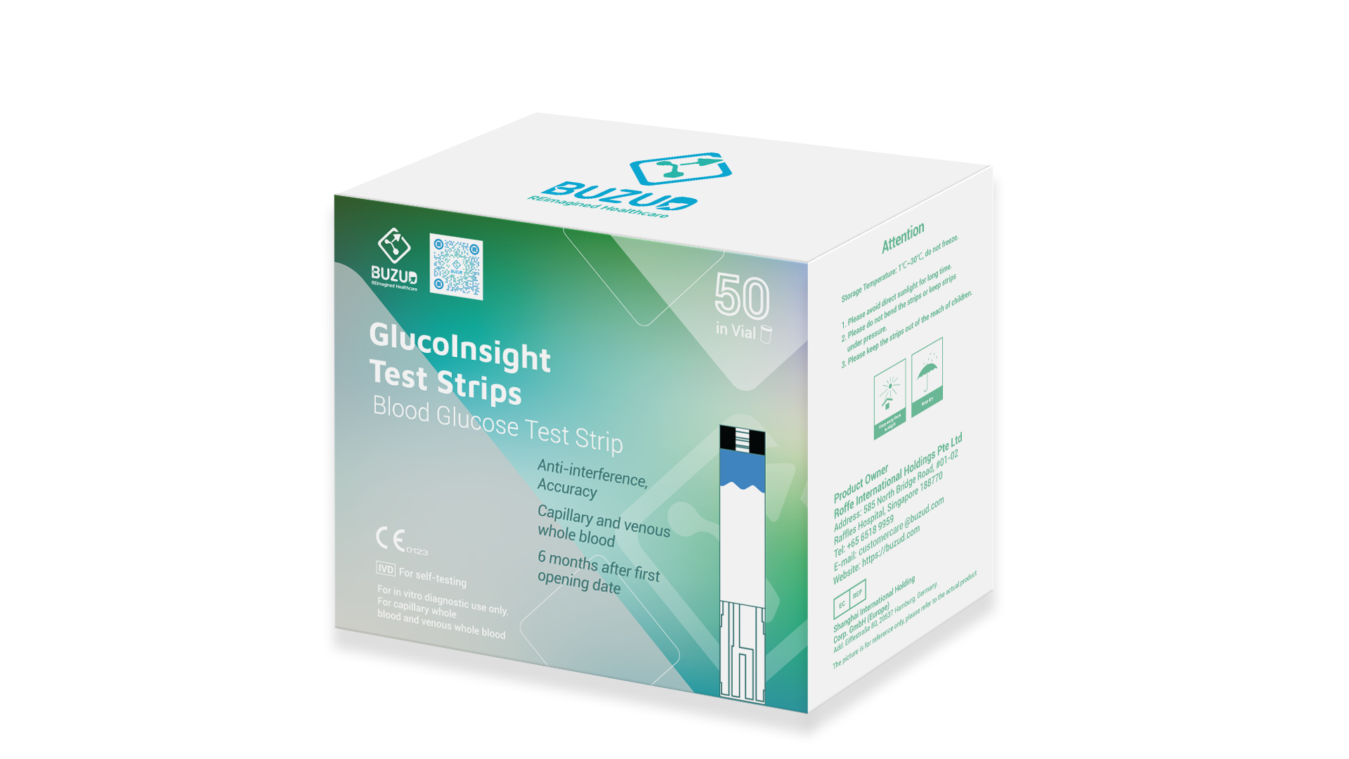 BUZUD GlucoInsight Lite Test Strip (for GlucoInsight Lite and Safe AQ UG)